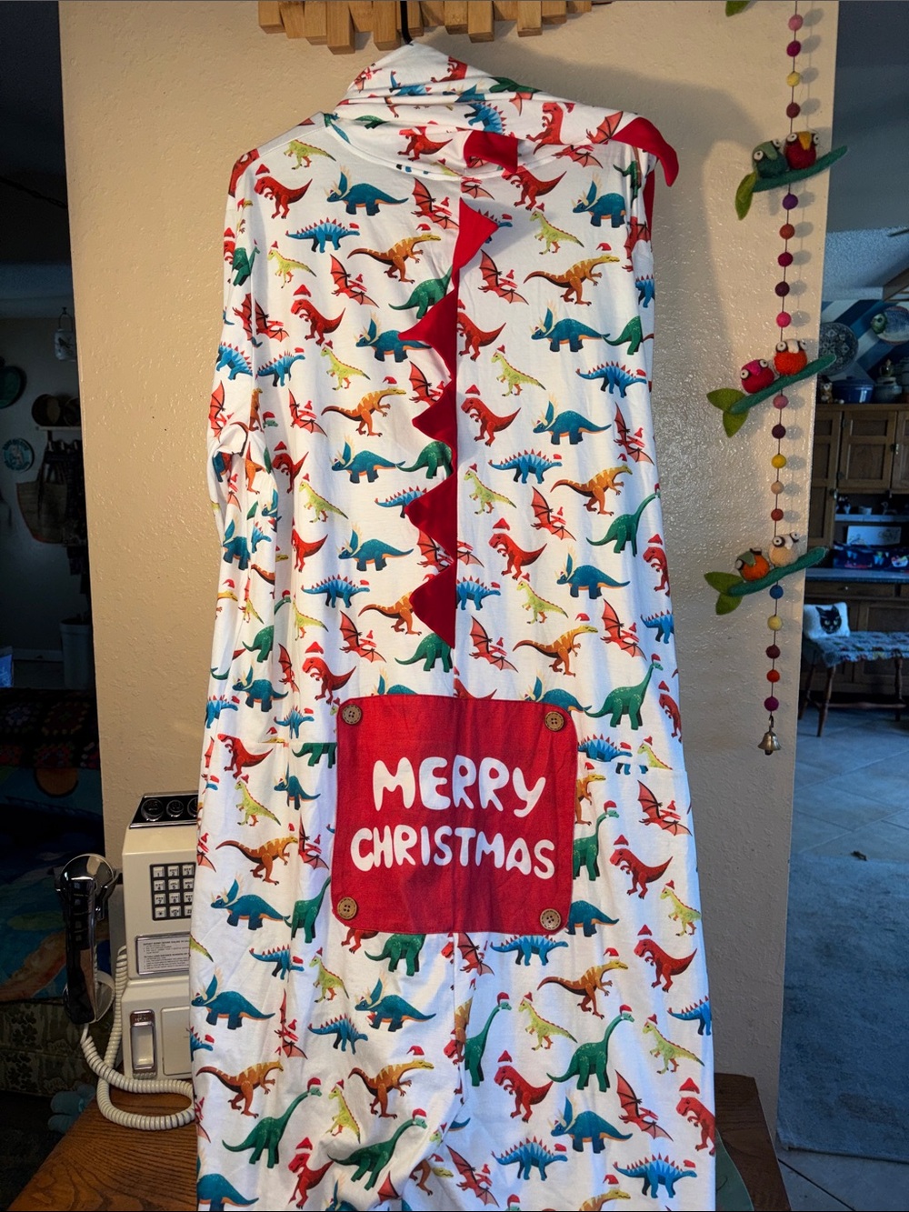 NWT PatPat brand "Christmas Dinosaur Costume" hooded one-piece pajama.It feature